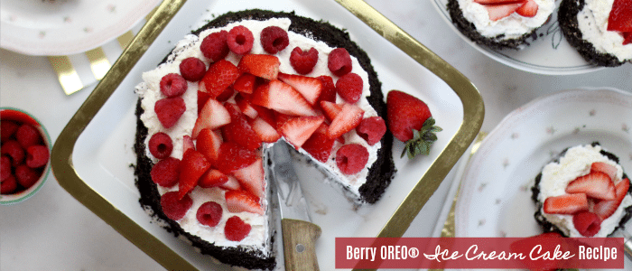 Berry OREO® Ice Cream Cake Recipe Featured Image