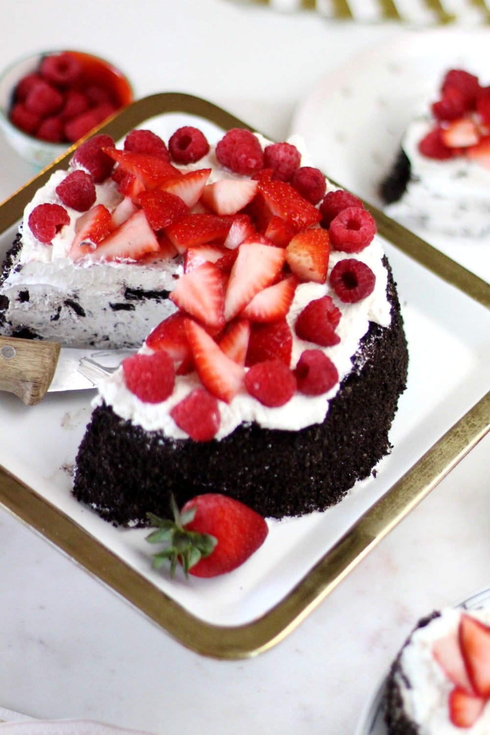 Berry OREO® Ice Cream Cake Recipe with Strawberries and Raspberries