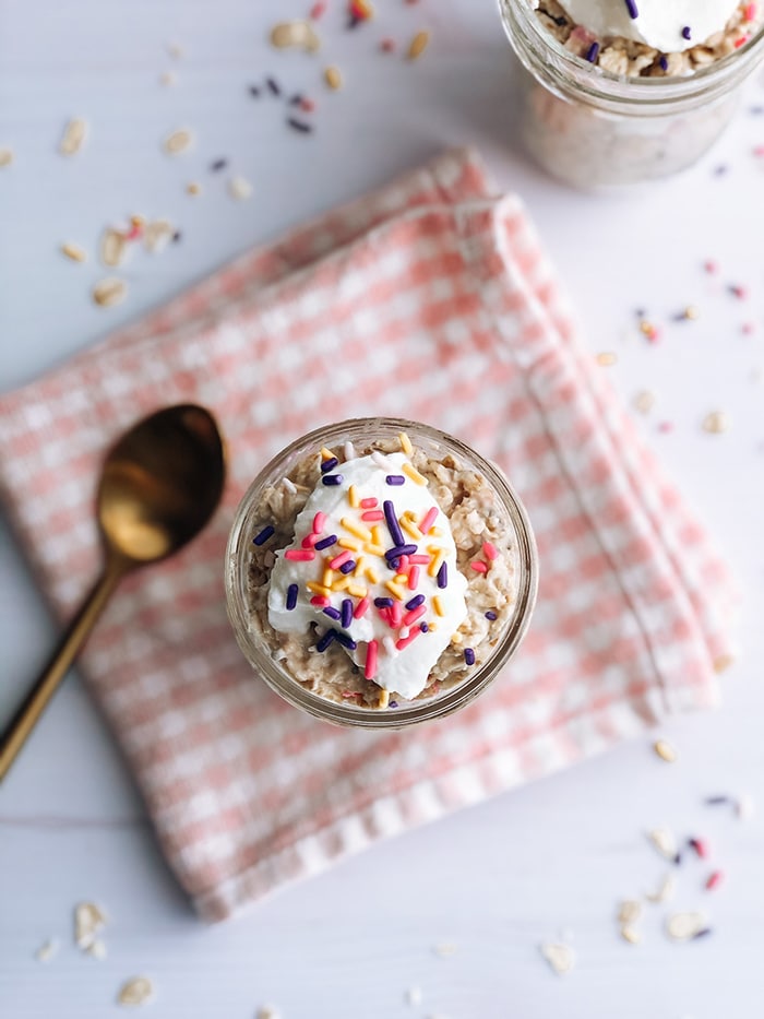 Birthday Cake Overnight Oats - Creative Oatmeal Recipes