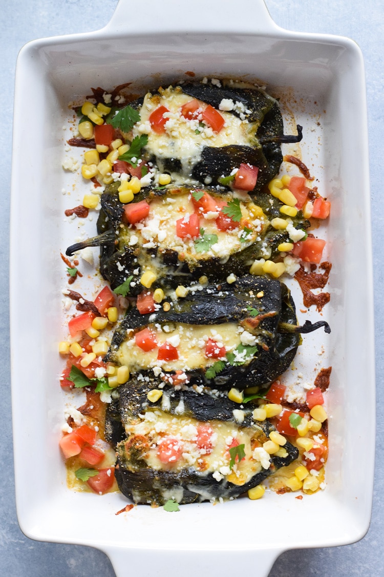 Gluten Free Low Carb Meal Plan Baked Vegetarian Chile Rellenos