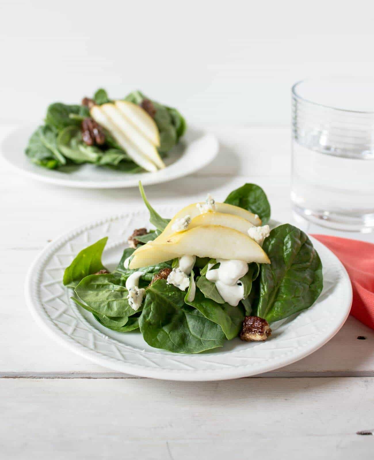 Vegetarian Salad Recipes Spinach Pear Blue Cheese Salad