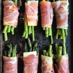 asparagus wrapped in cheese and prosciutto