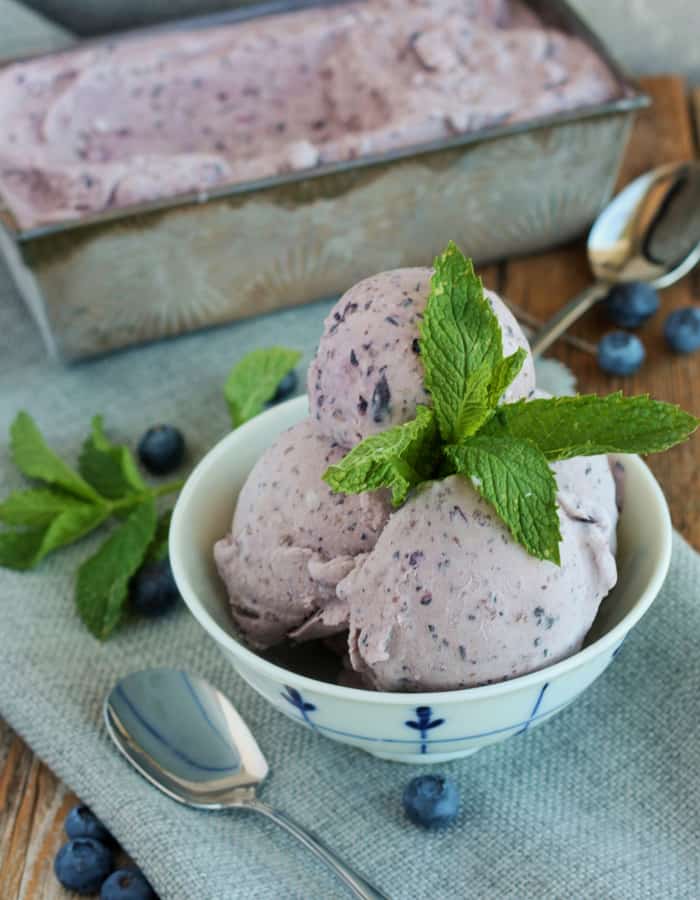 blueberry recipes- cardamom blueberry ice cream