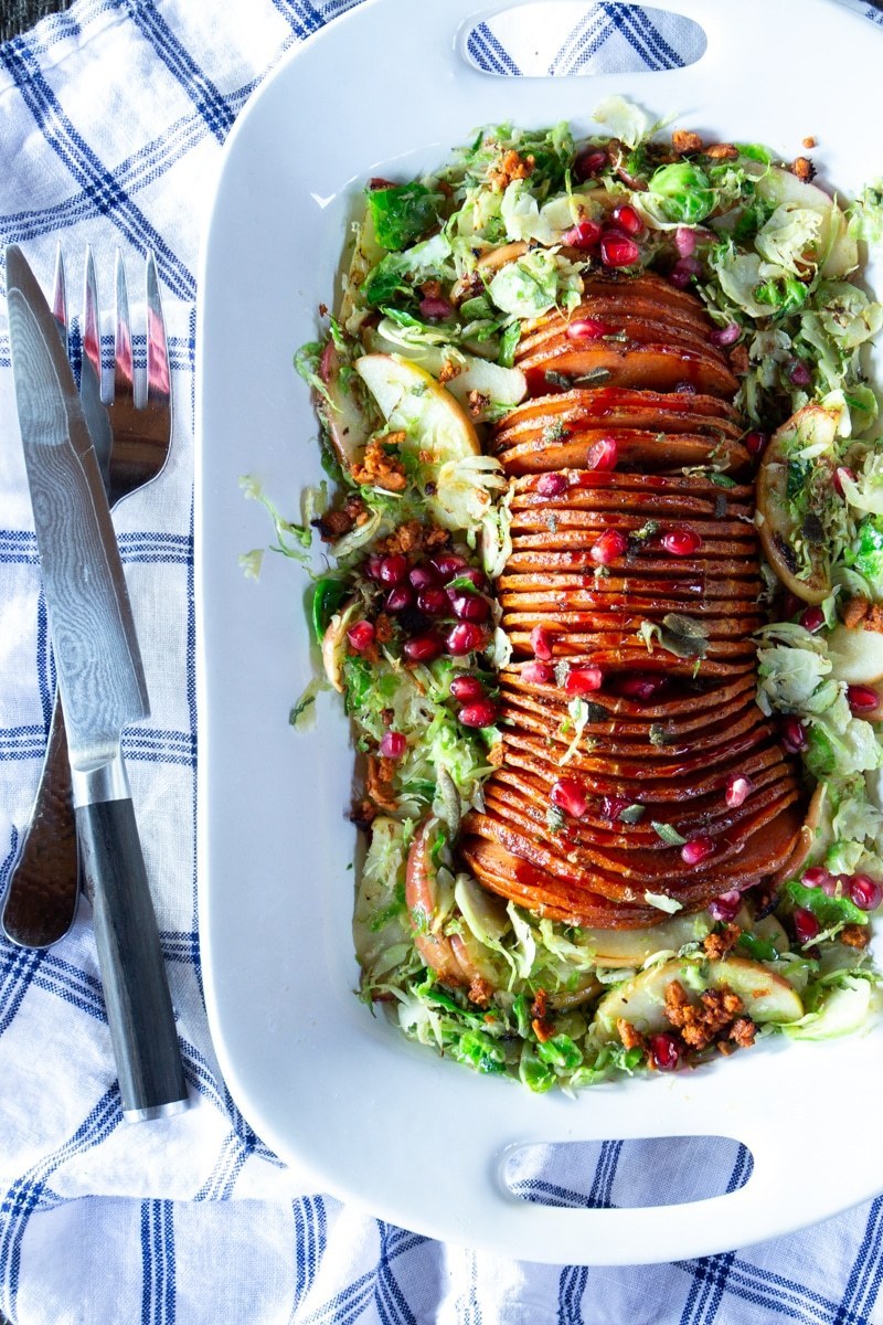 Vegetarian Thanksgiving Menu Hasselback Butternut Squash