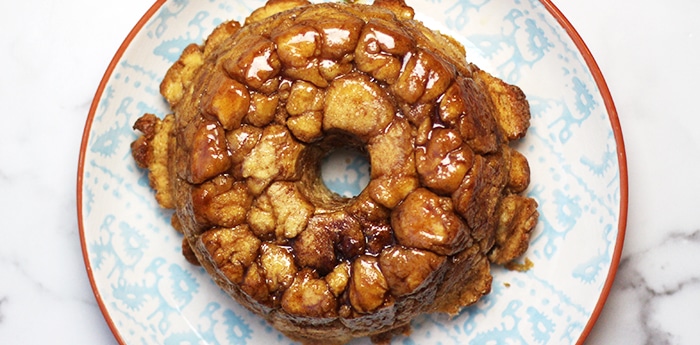 monkey bread recipe on serving platter