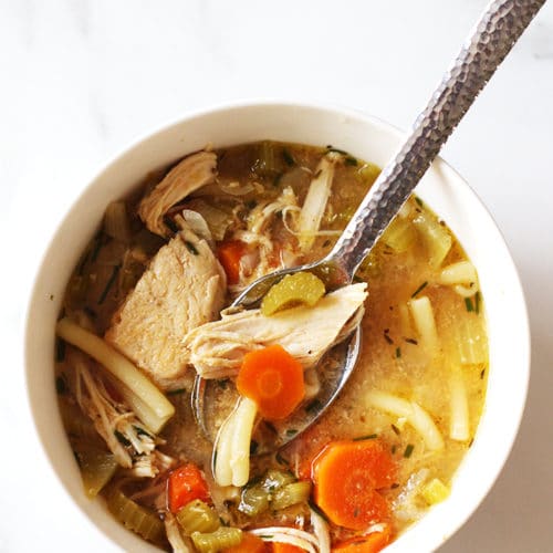 Slow Cooker Chicken Noodle Soup - Rainbow Delicious