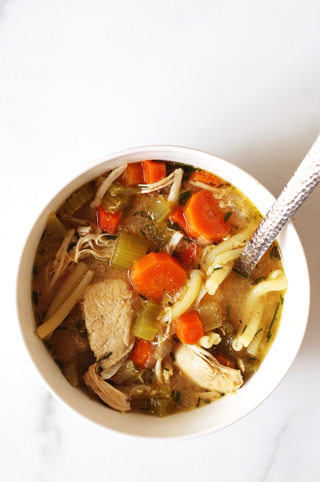 slow cooker chicken noodle soup recipe on Rainbow Delicious
