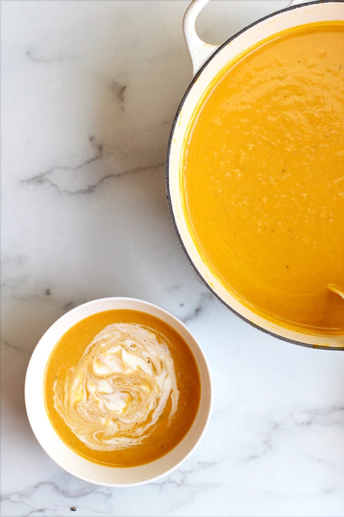 Ina Garten Butternut Squash Soup in Dutch Oven