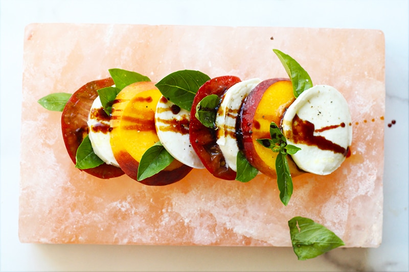 Salt Block Peach Caprese Rainbow Delicious Recipe