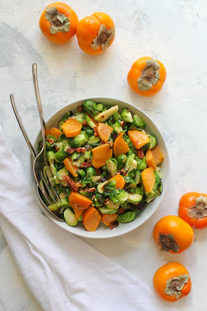 persimmon brussels sprouts salad