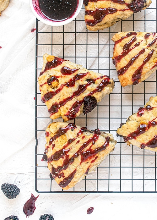 Mango Blackberry Scones - Easy Mango Desserts