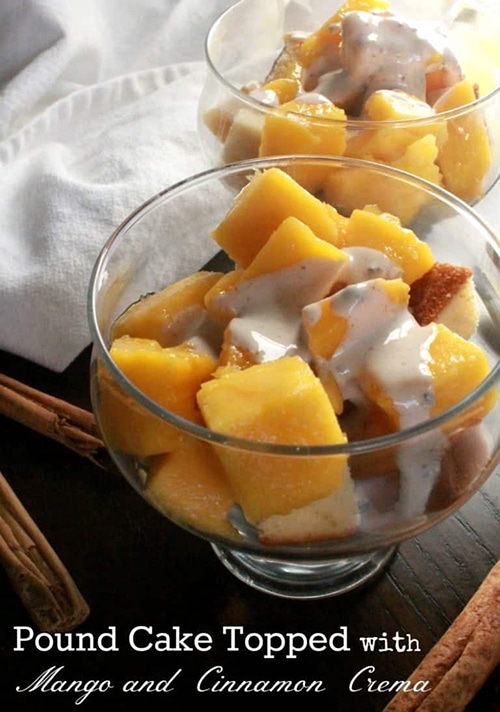 Mango Topped Pound Cake - Easy Mango Dessert Recipes