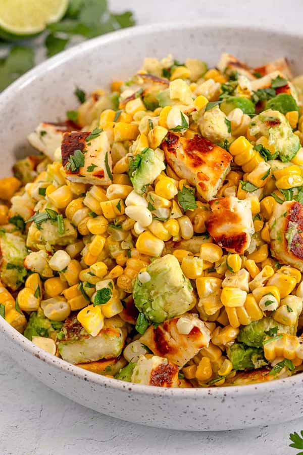 Grilled Corn Halloumi Salad | Halloumi Recipes