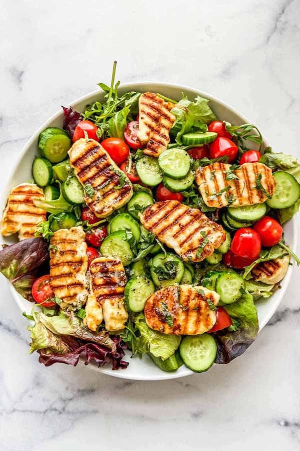 Grilled Halloumi Salad | Halloumi Recipes