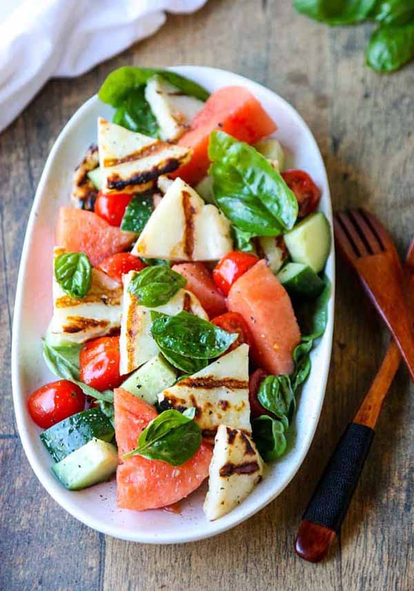 Grilled Halloumi Watermelon Salad | Halloumi Recipes