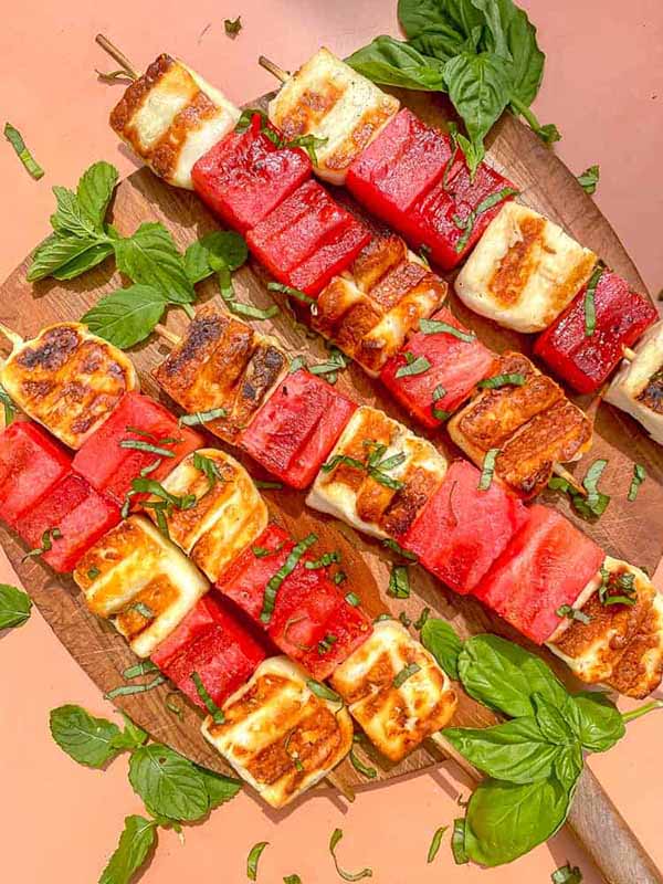 Grilled Wateremelon and Halloumi Skewers | Halloumi Recipes