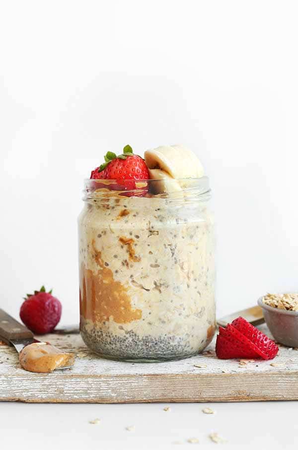 PB Overnight Oats and Chia Seeds