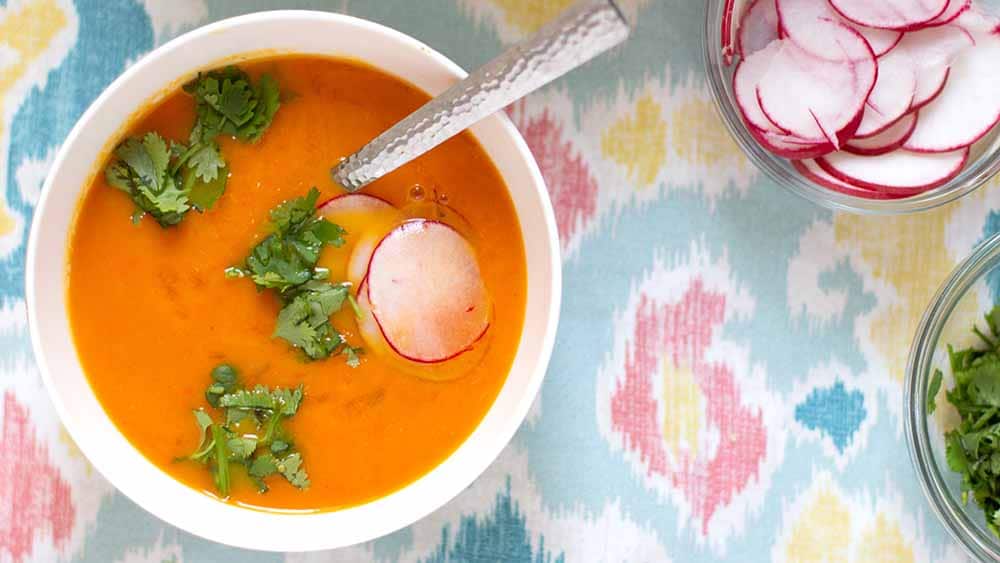 Carrot Ginger Soup with Coconut Milk and Cilantro 1